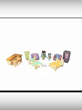 Disney Jr. Bluey’s House Furniture Toy Lot & Bandit & Bluey Figures Moose Toys